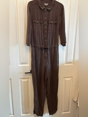 Sundance Utility Jumpsuit Chocolate Brown Size S